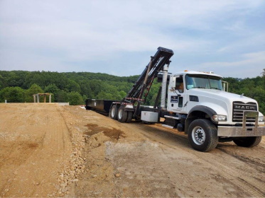 Roll off dumpster at job site